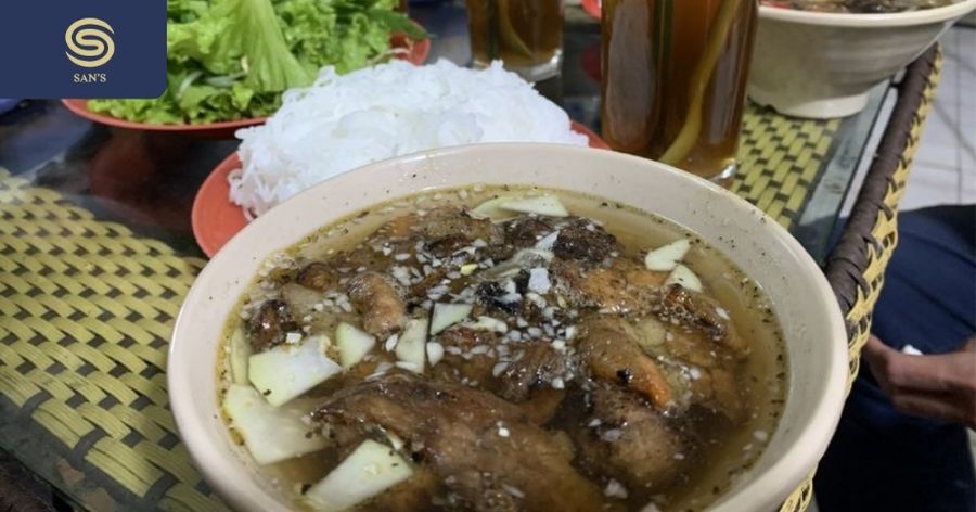 Bún chả Hàng Quạt (Grilled Pork with Vermicelli)