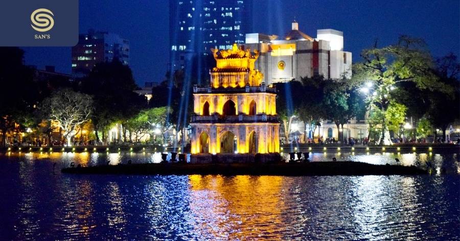 Hoan Kiem Lake in Vietnam